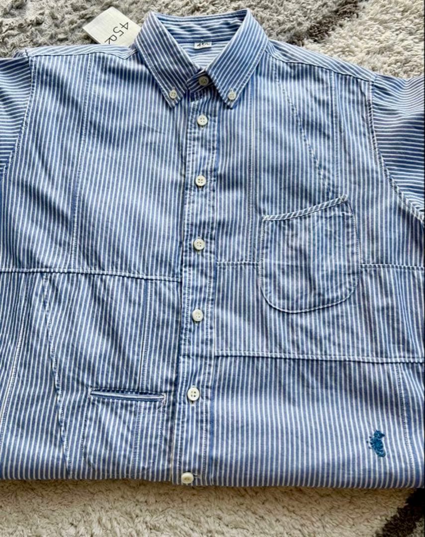 45R 新品タグ付き ストライプ長袖シャツ 01サイズ