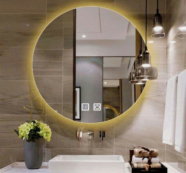 LED 丸 ホテル ミラー (丸型60cm) ミラー ライト付き おしゃれ 調