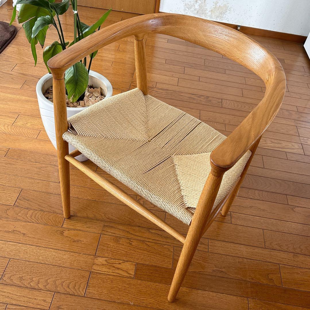 激人気】MUJI 無印良品 オーク材 ペーパーコード アームチェア