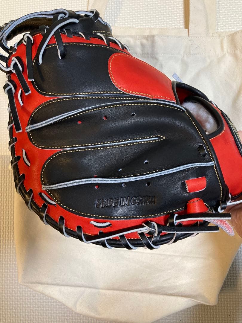 し*ゅ様 Alegria 硬式野球キャッチャーミット 黒/赤
