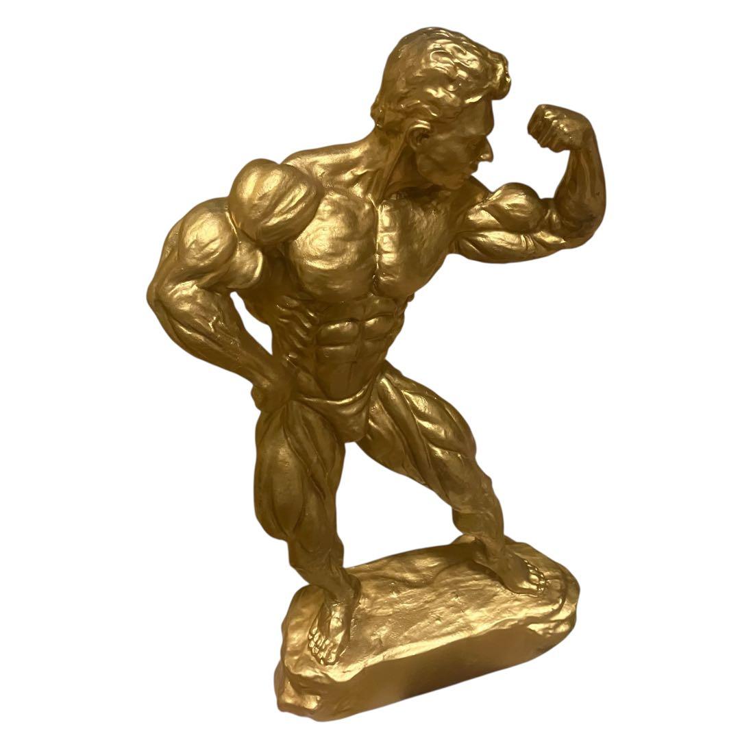 希少　ボディビルダー像　マッスル　筋肉美　ボディビル　トロフィー USA製 黄金