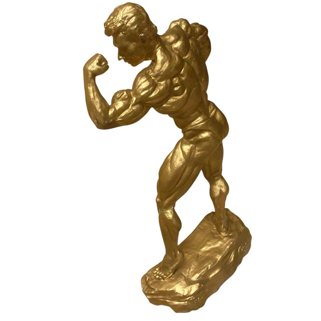 希少　ボディビルダー像　マッスル　筋肉美　ボディビル　トロフィー USA製 黄金