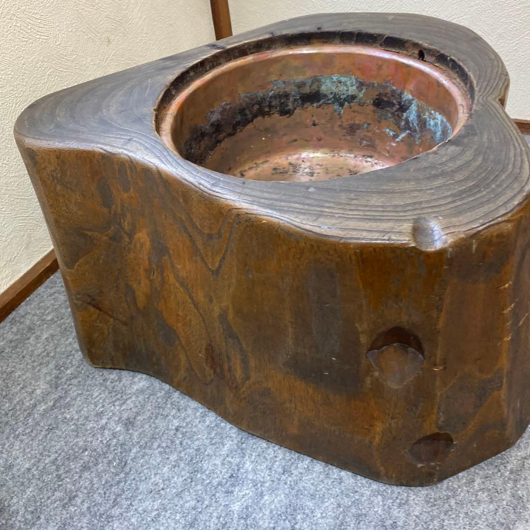 レトロ昭和　木火鉢　銅　レアハート方　インテリア