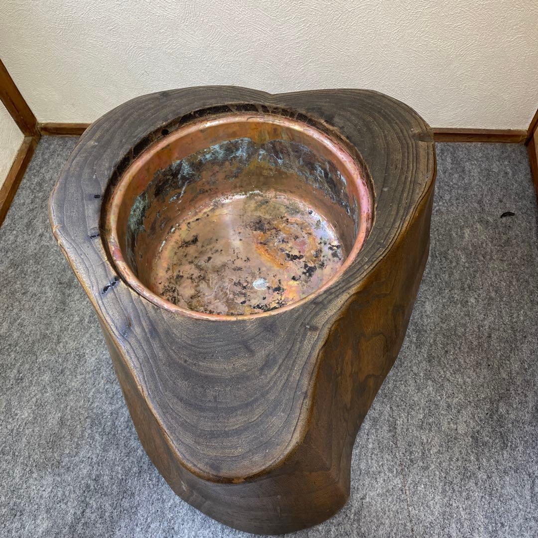 レトロ昭和　木火鉢　銅　レアハート方　インテリア