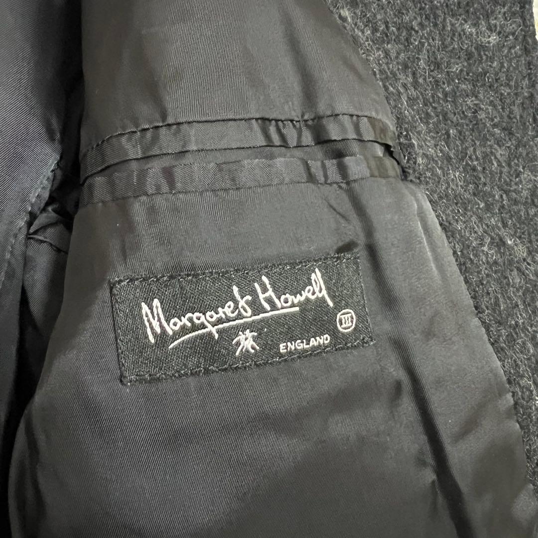 マーガレットハウエル ステンカラーウールショートコート グレー M