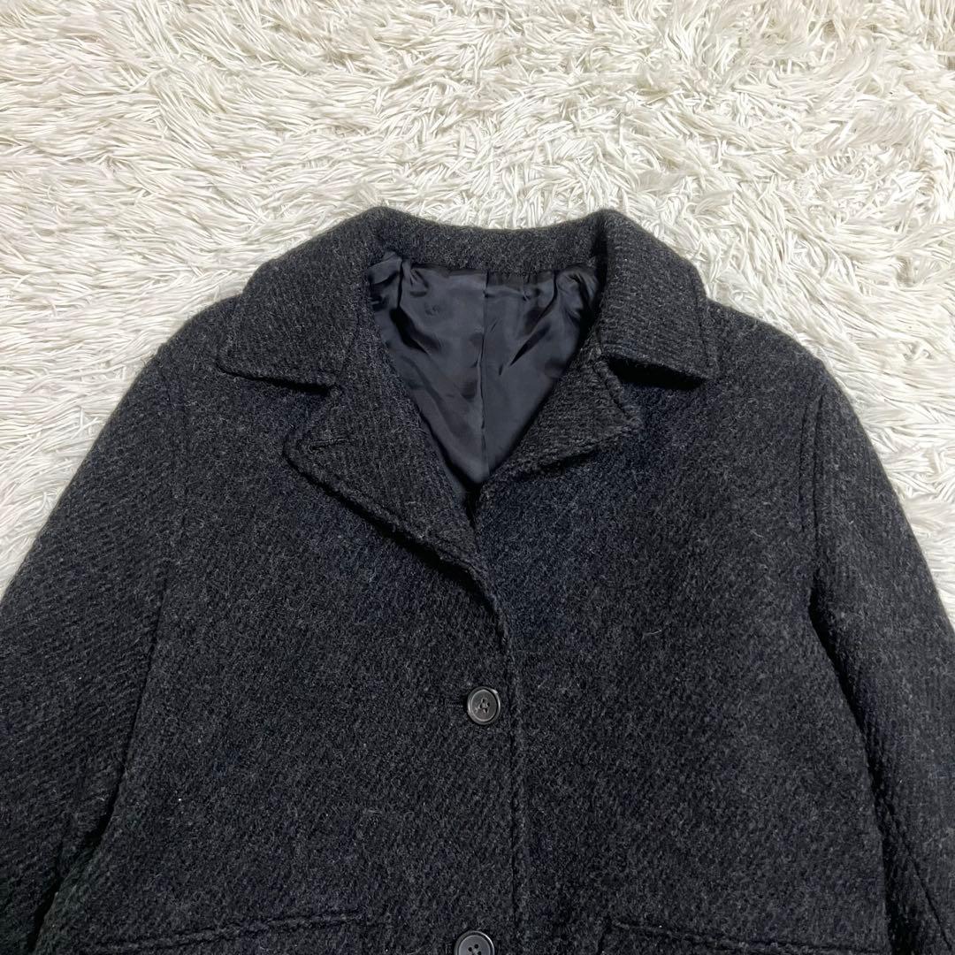 マーガレットハウエル ステンカラーウールショートコート グレー M