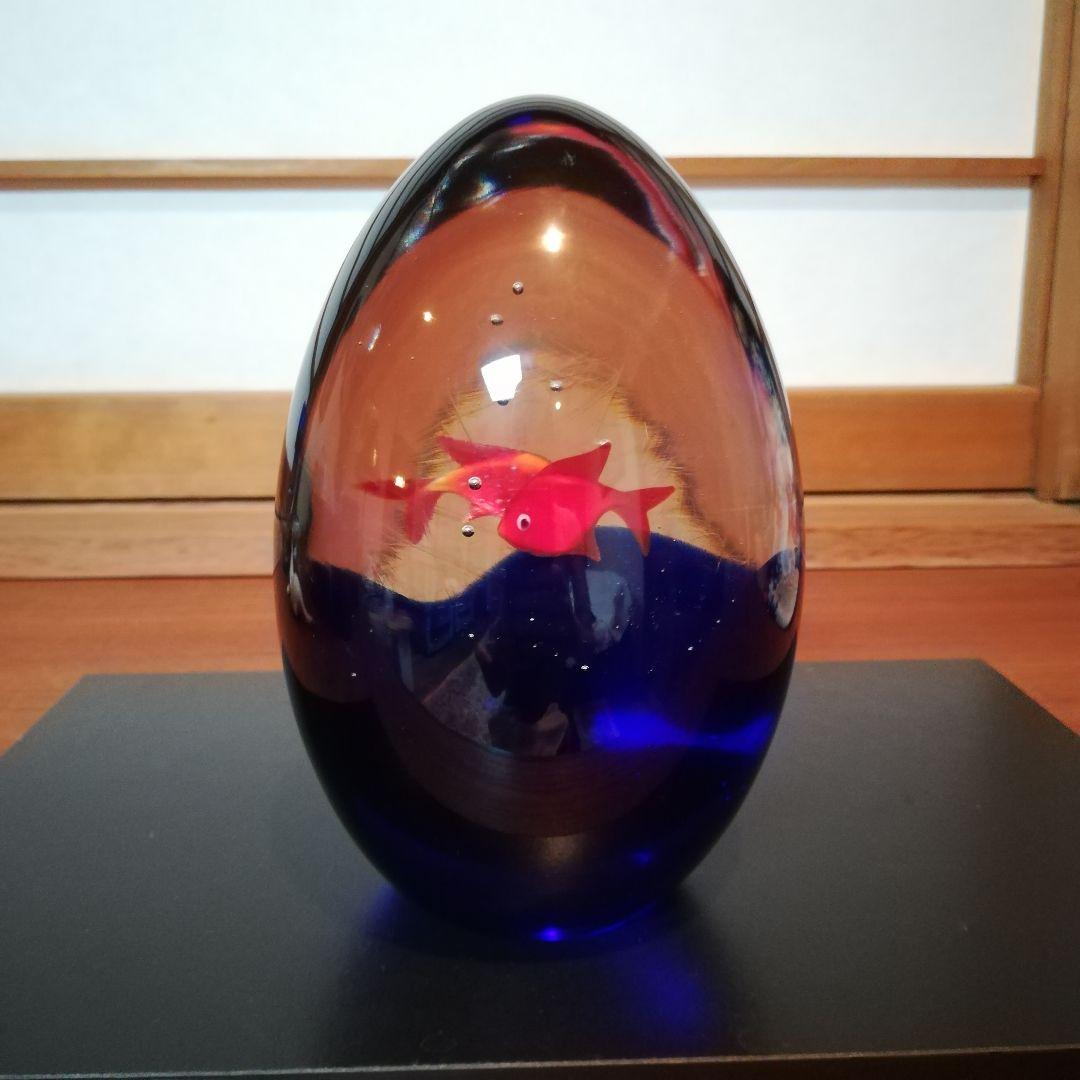 ベネチアングラス　ベネチア　置物　魚　卵形　作家物　一点物　アクアリウム　工芸品