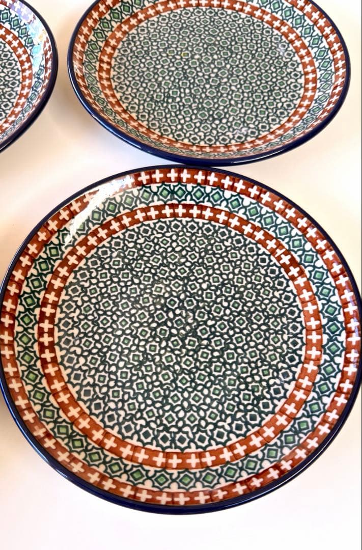 ポーリッシュポタリー 20cm皿 4枚セット