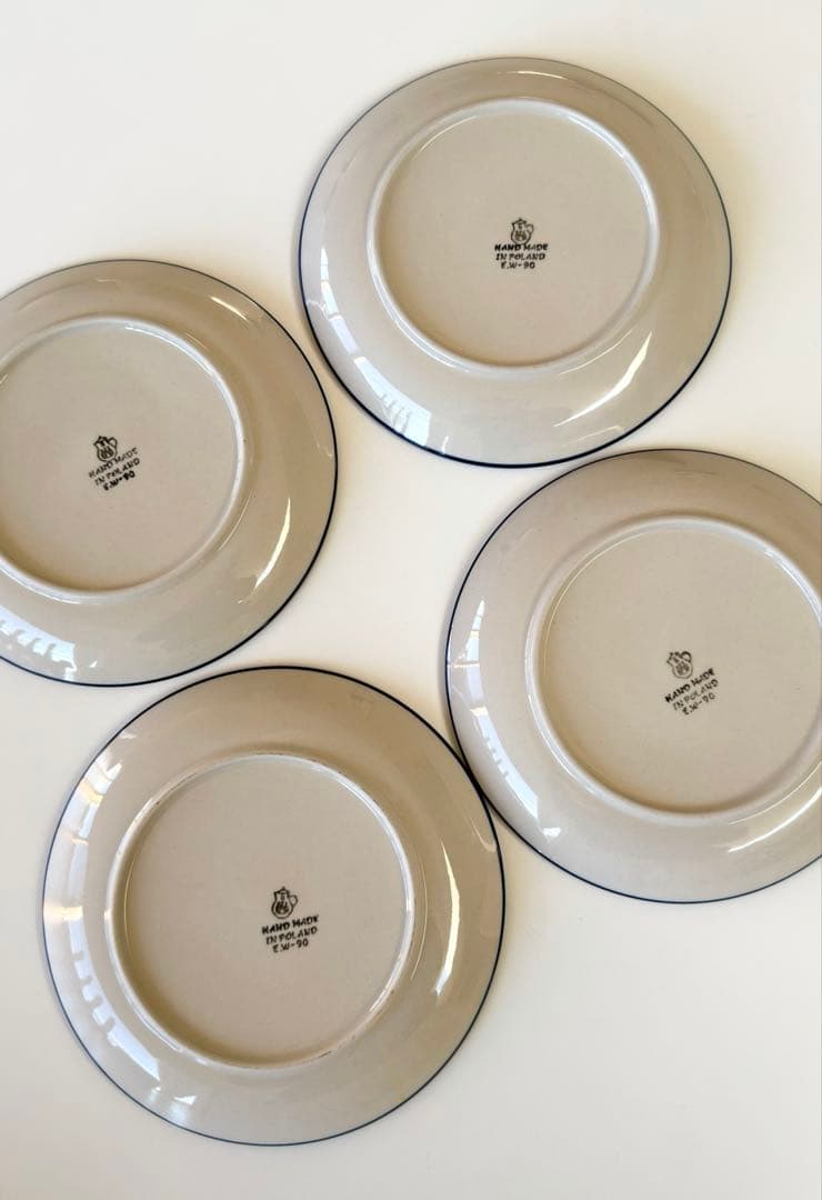 ポーリッシュポタリー 20cm皿 4枚セット