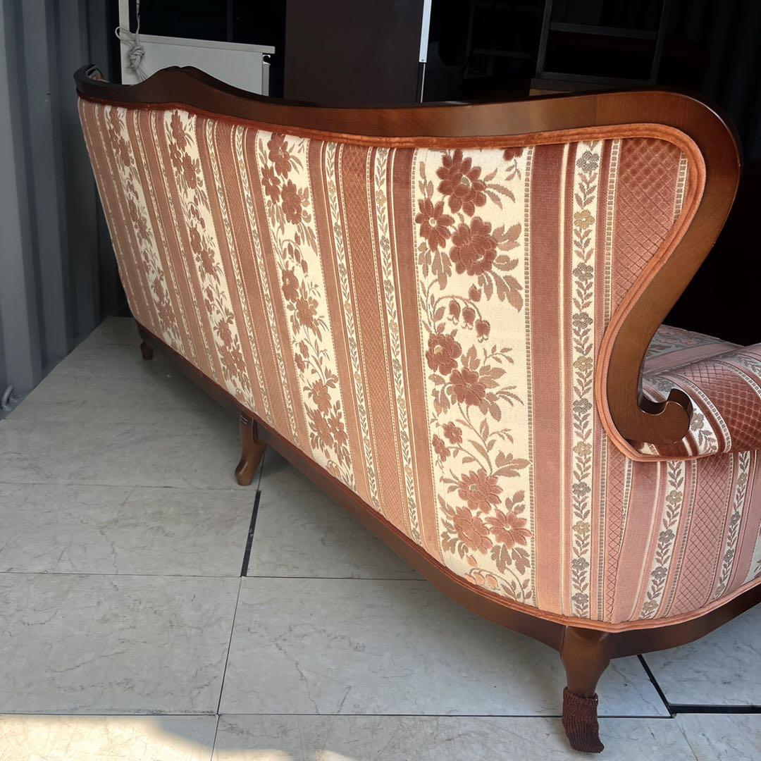 取付無料！マルニ マキシマム アンドリュー ロココ調 猫脚姫系ピンク花柄ソファ✨