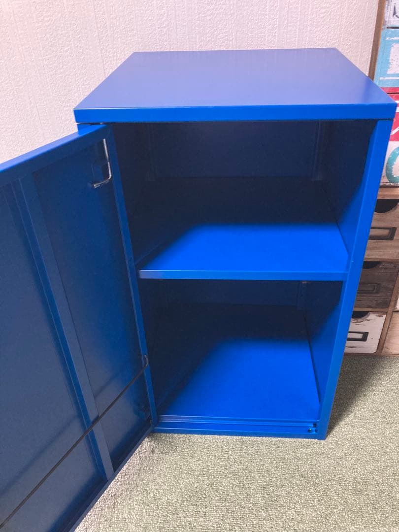 廃盤品　イケア　リックスフルトキャビネット足無し　ブルーラック