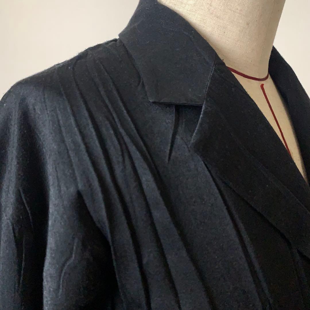 【美品】ISSEY MIYAKE シャツジャケット　2（M相当）　プリーツ　黒