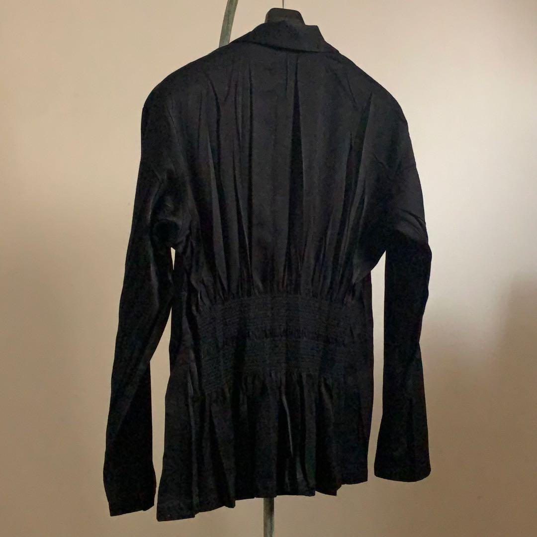 【美品】ISSEY MIYAKE シャツジャケット　2（M相当）　プリーツ　黒