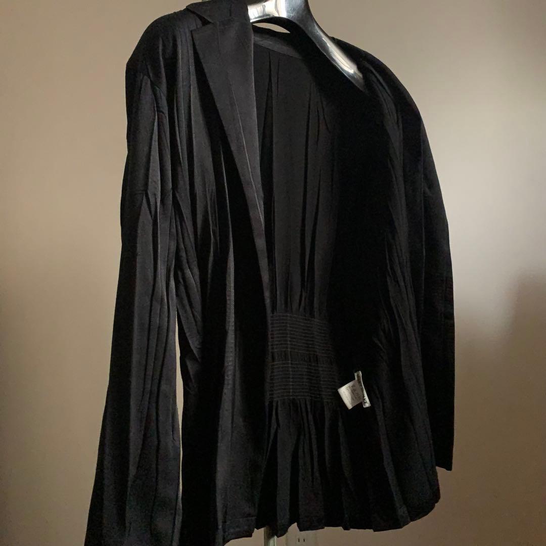 【美品】ISSEY MIYAKE シャツジャケット　2（M相当）　プリーツ　黒