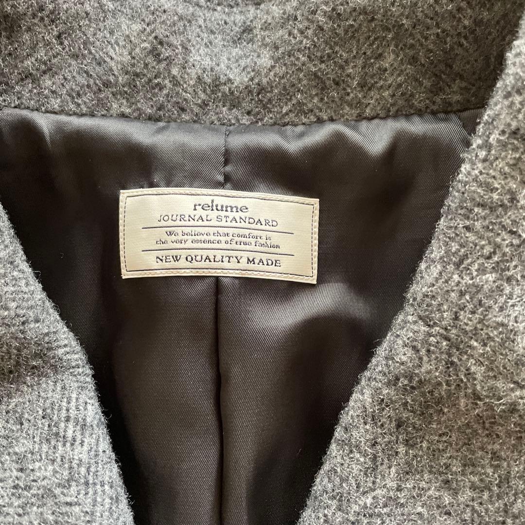 ジャーナルスタンダードレリューム　ウールコート　ダークグレー　ピーコート　38