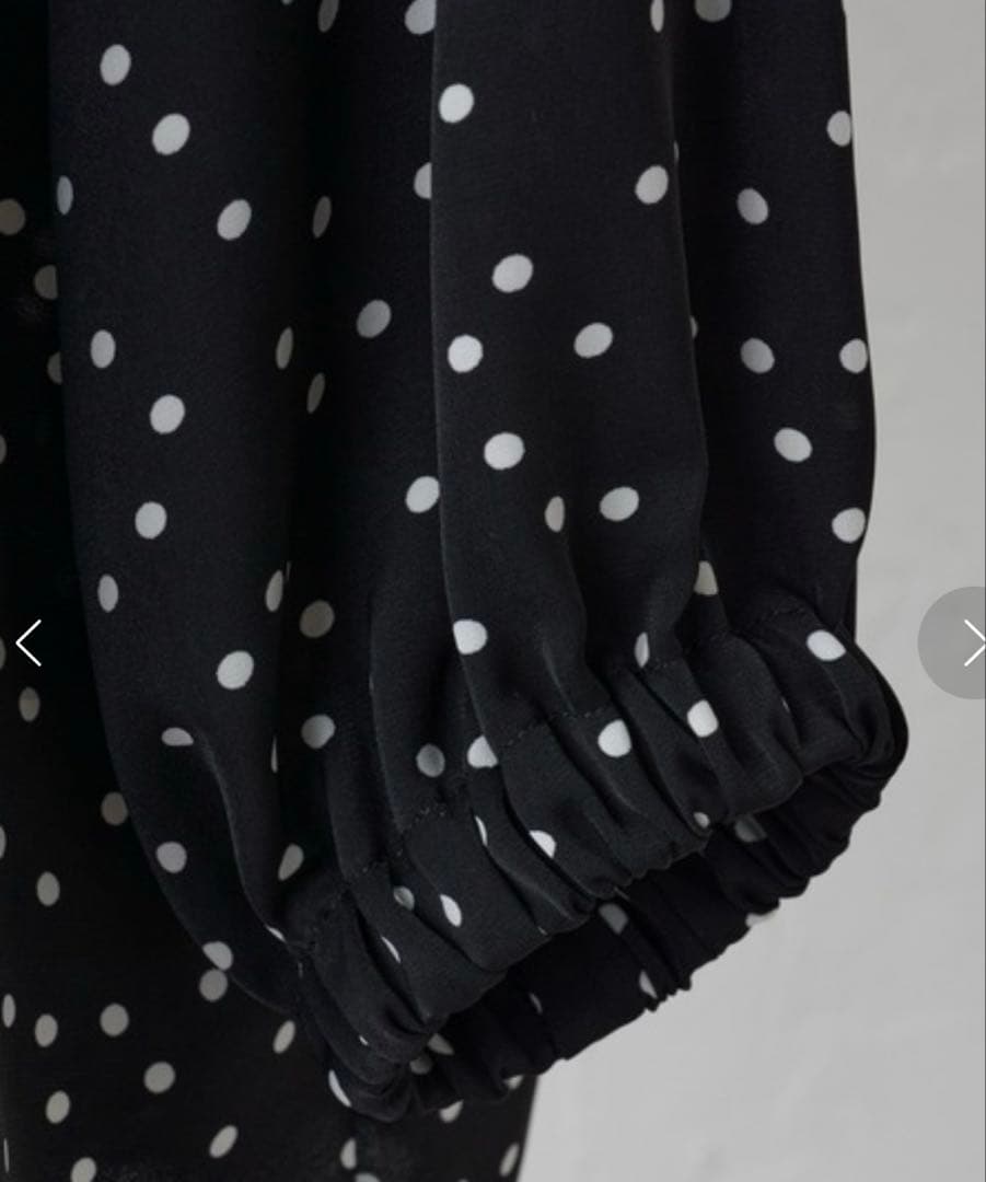 ビアズリーbeasley☆美品ギャザーブラウスドット