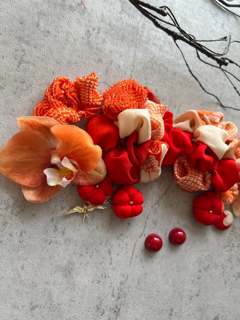 g*2様 七五三　七五三髪飾り　ヘッドドレス　着物髪飾り　リメイク髪飾り　044