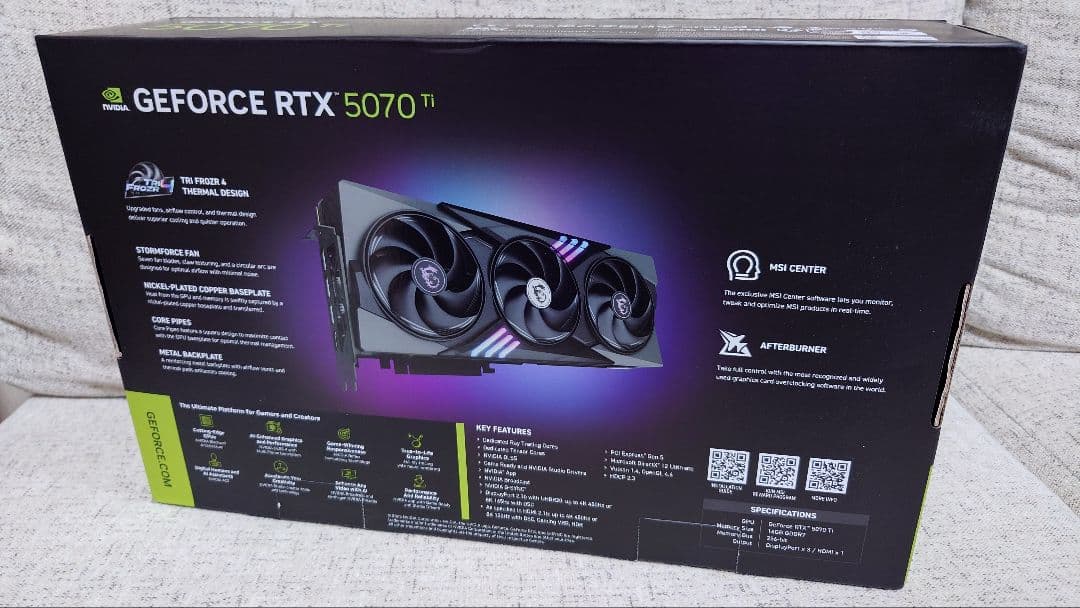 新品 MSI RTX5070Ti 16G GAMING TRIO OC PLUS