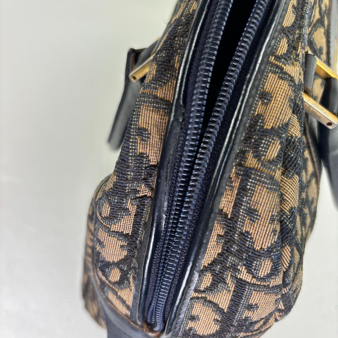 クリスチャン・ディオール トロッター キャンバス ハンドバッグ ネイビー