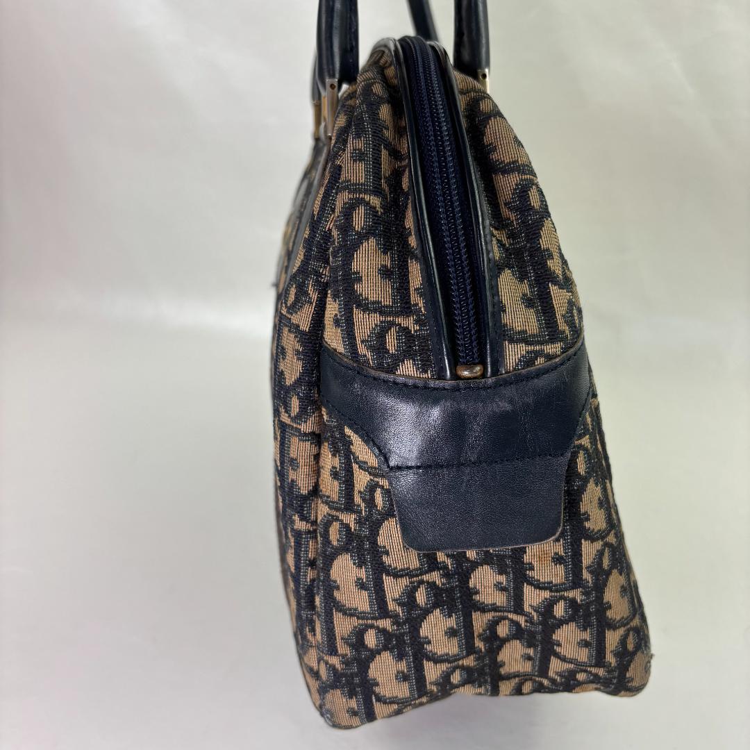 クリスチャン・ディオール トロッター キャンバス ハンドバッグ ネイビー