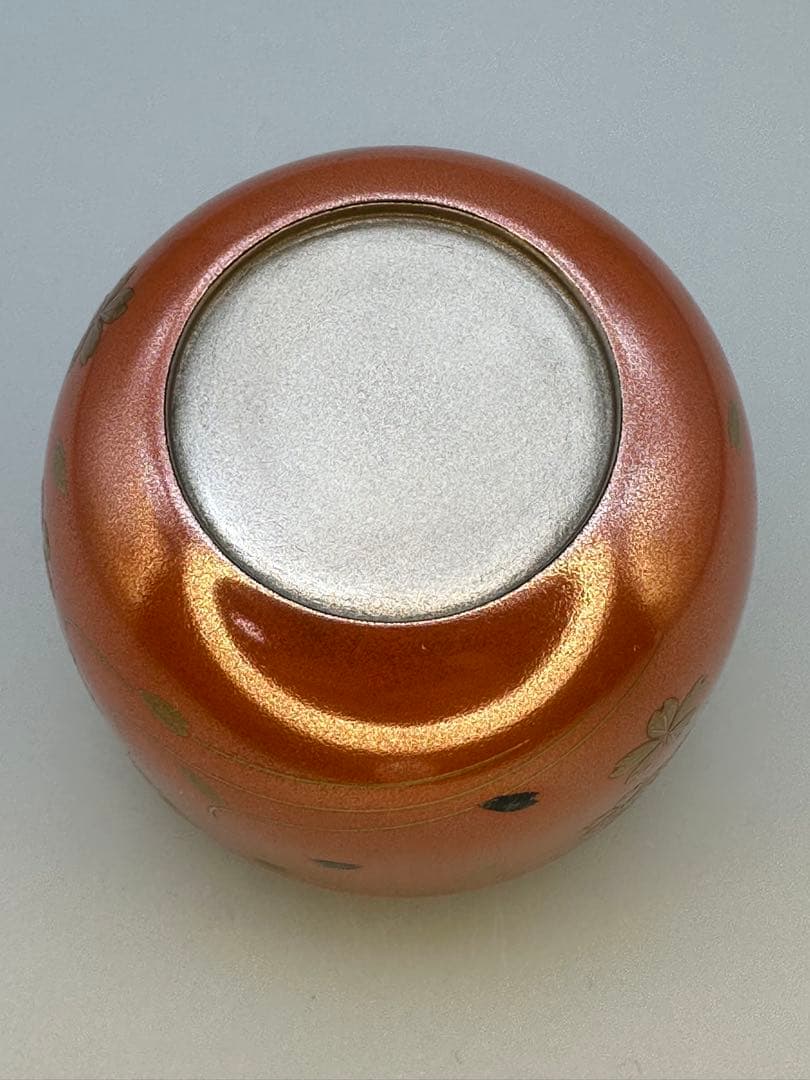 茶道具　棗　平安清鳳　朱銀桜橋