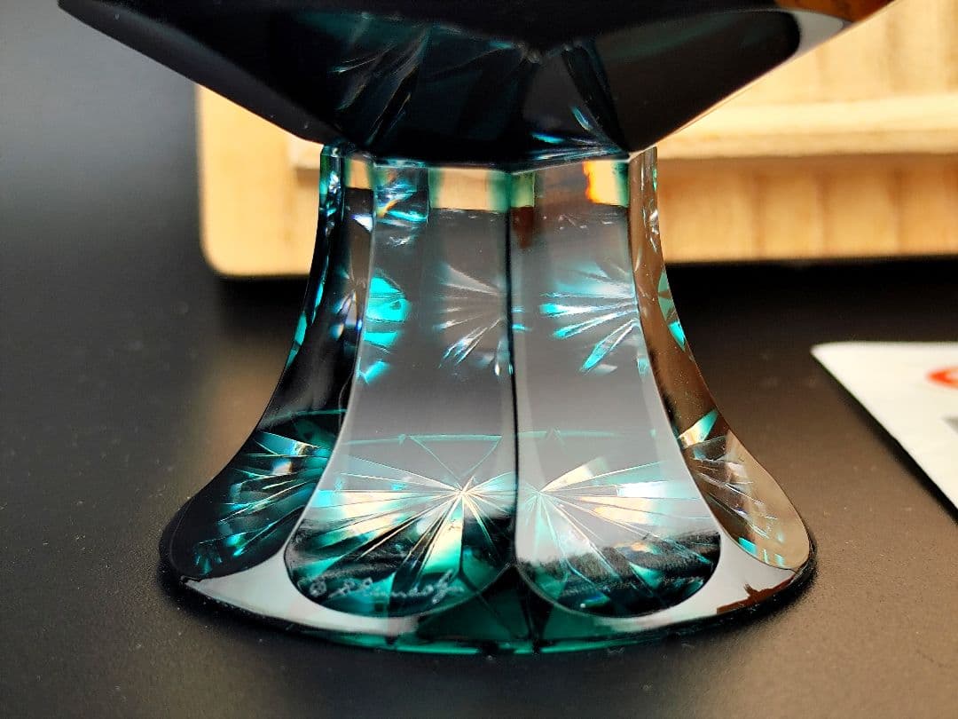 定価58300円☆未使用美品☆薩摩切子 高杯（切子、江戸切子、薩摩切子）