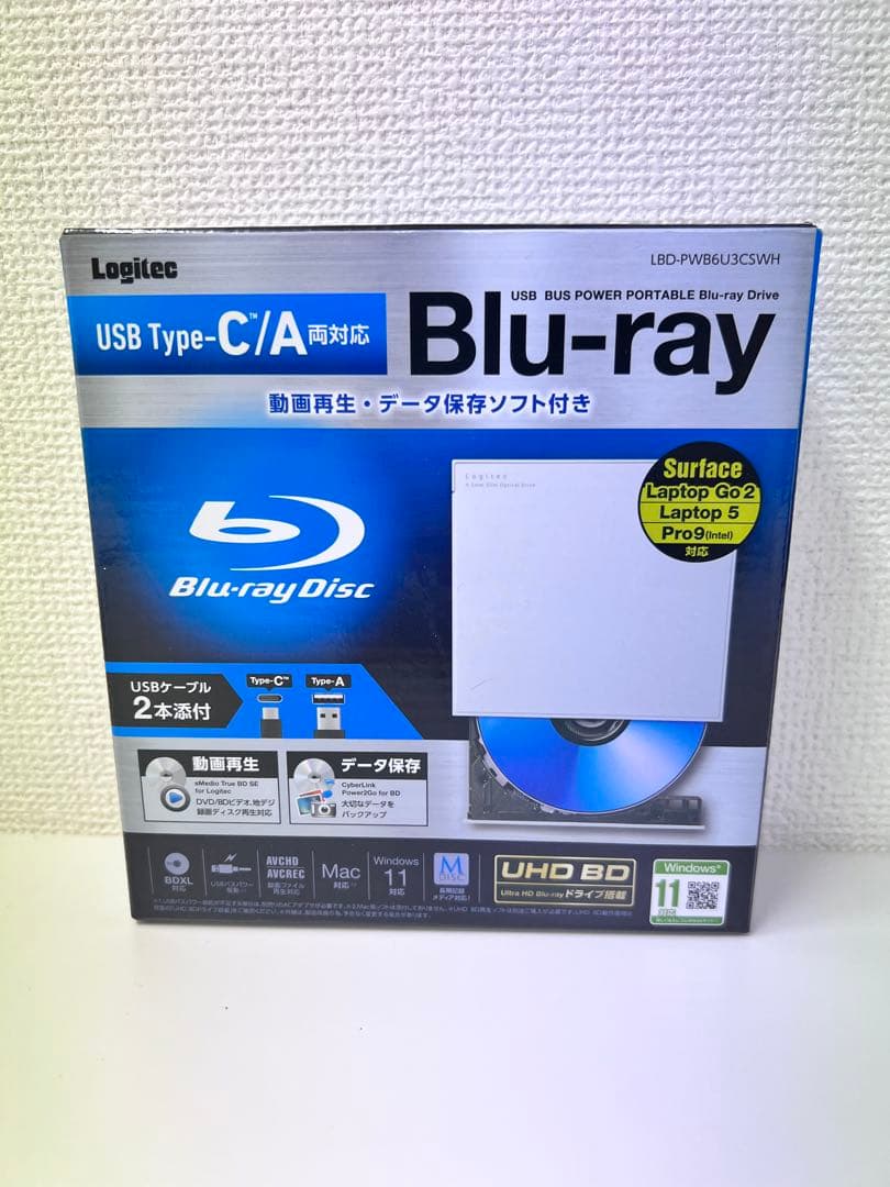 #DVD121ロジテック ブルーレイドライブ 外付けLBD-PWB6U3CSWH