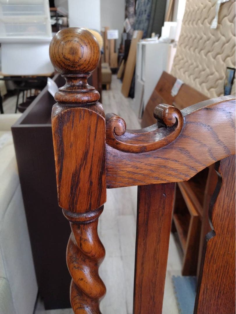 イギリス アンティーク　ダイニングチェア　ハイバック　レザー　１脚