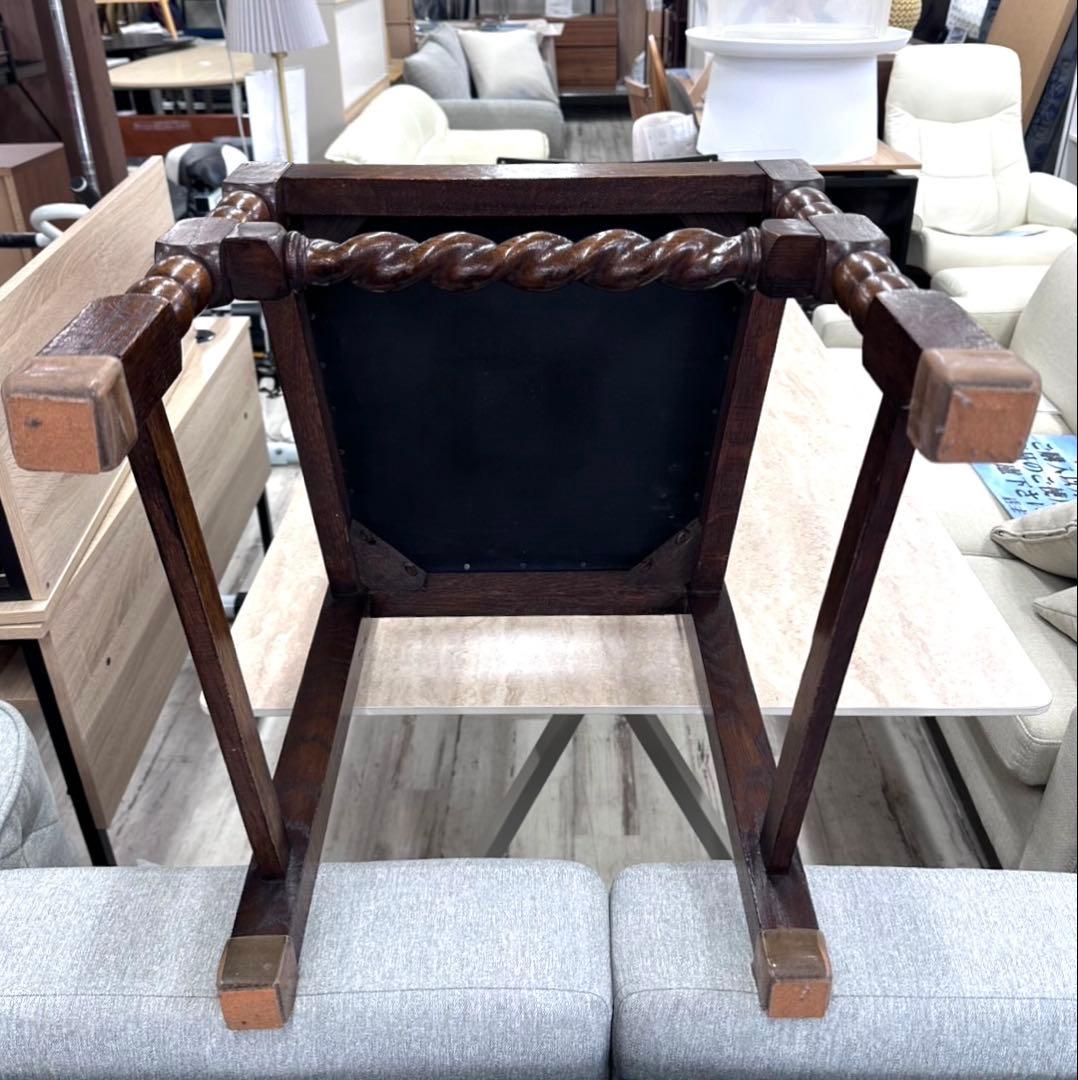 イギリス アンティーク　ダイニングチェア　ハイバック　レザー　１脚