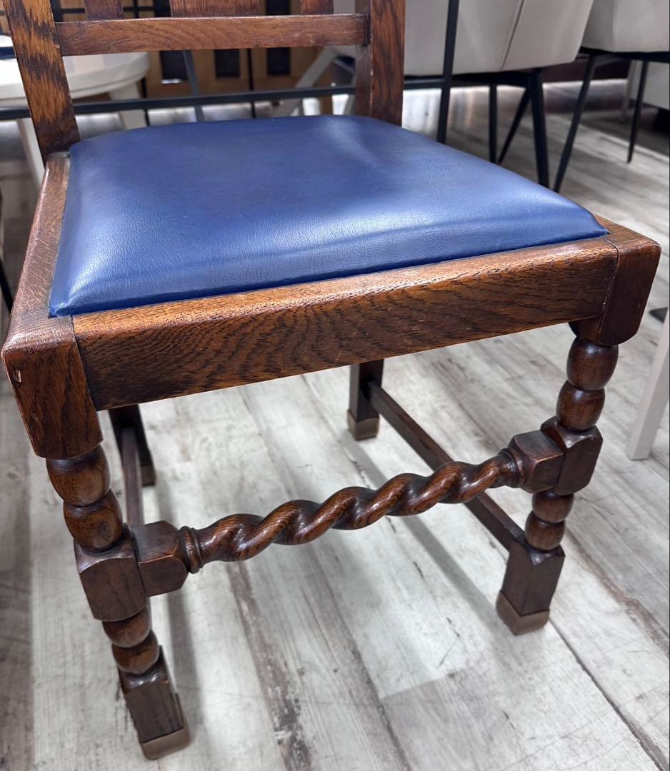 イギリス アンティーク　ダイニングチェア　ハイバック　レザー　１脚