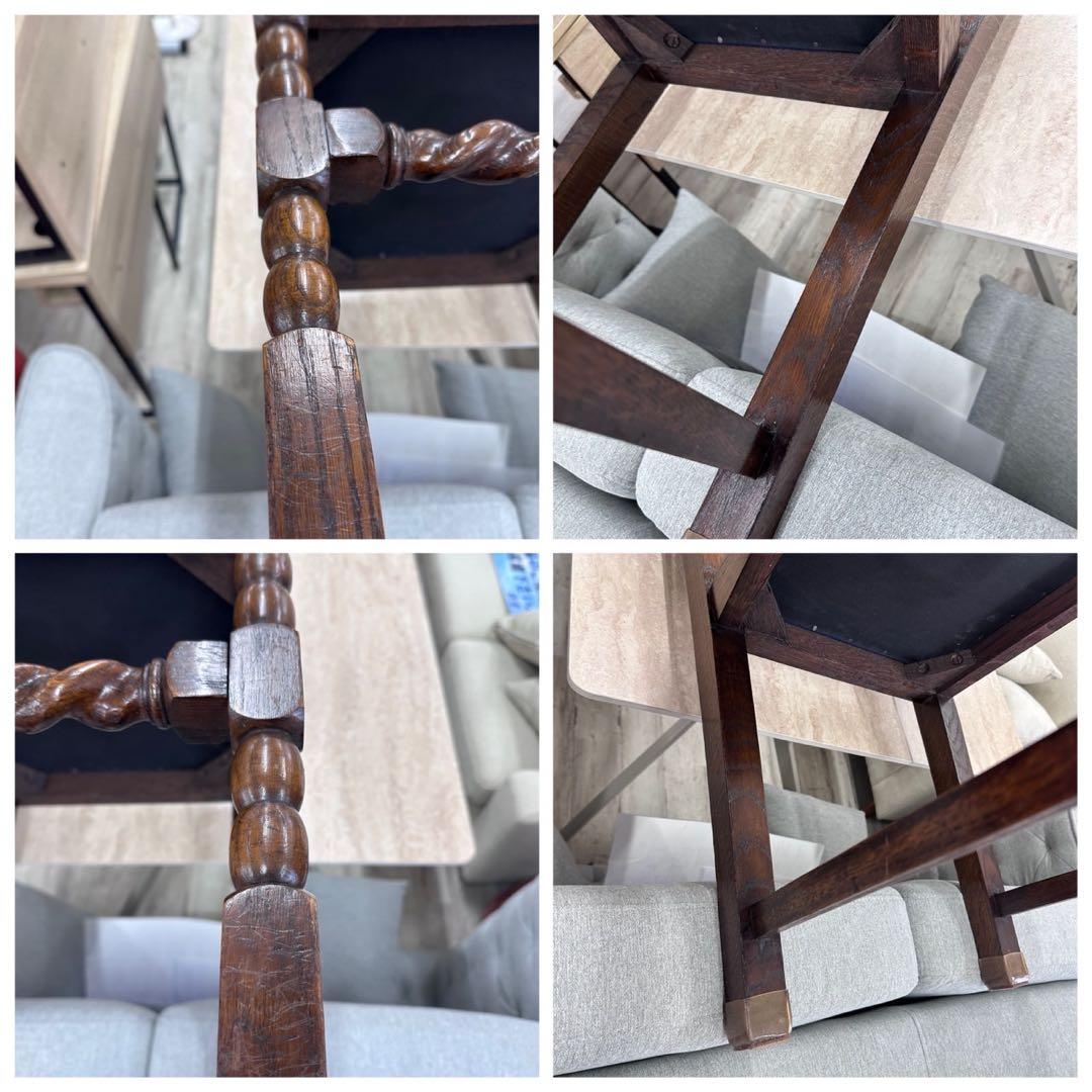 イギリス アンティーク　ダイニングチェア　ハイバック　レザー　１脚