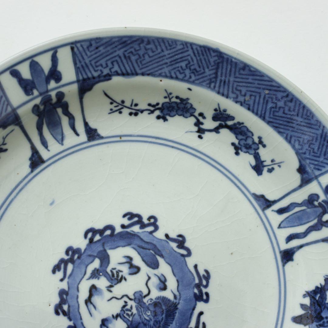 伊万里　古伊万里　江戸　中期　龍　型紙摺り