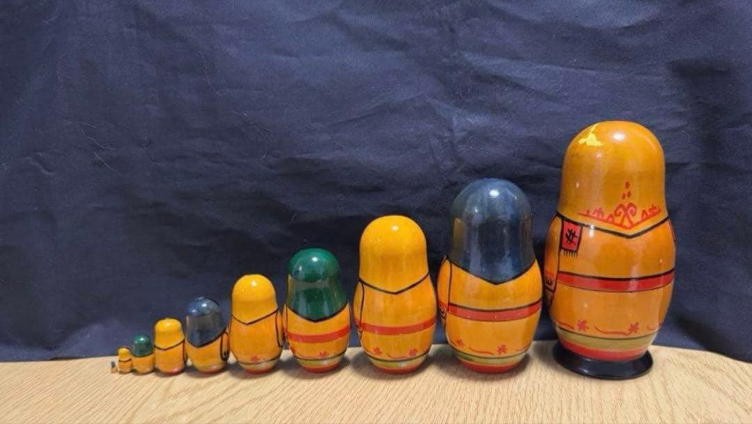 激レア‼️ソビエト　アンティーク　ヨシュカルオラ社　マトリョーシカ　10体
