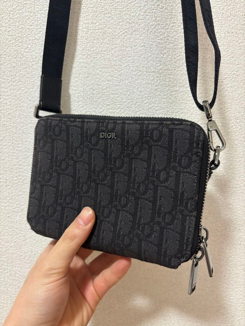 【早い者勝ち】Dior ブラック ショルダーバッグ　オブリオーク　ジャカード
