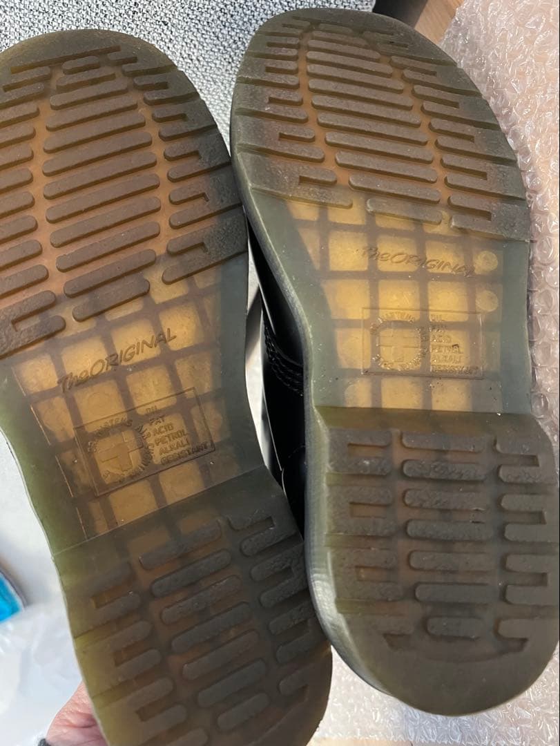 ドクターマーチン　8ホールブーツ 黒 イエローステッチ　UK7