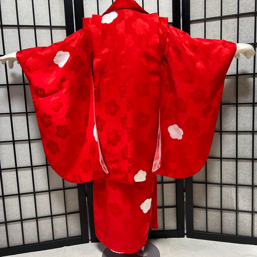 七五三　着物セット　被布　7歳　赤色　白色　美品