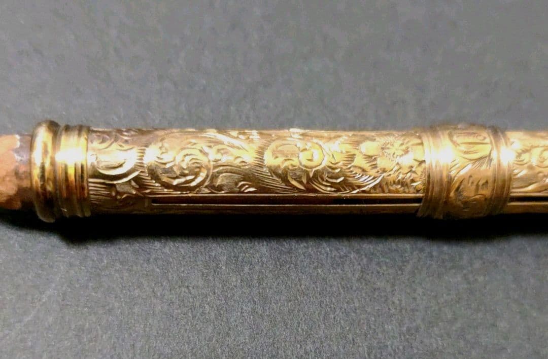 Sampson Mordan　9金　ペンシルホルダー　花柄