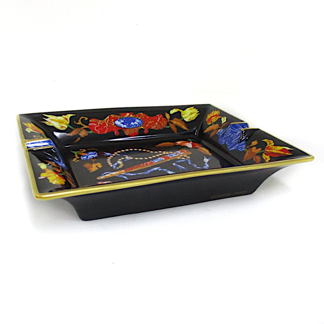 HERMES エルメス アッシュトレイ 灰皿 小物入れ 花柄 美品