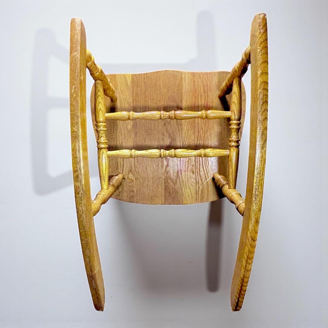 ✨超美品✨ ヴィンテージ 台湾製 ロッキングチェア オーク無垢 彫刻入り