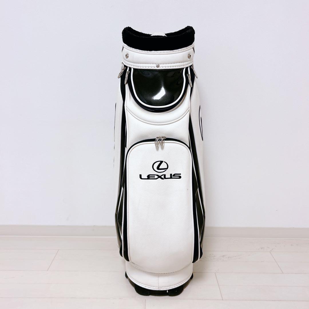 【美品】LEXUS キャディバッグ ホワイト/ブラック 清掃済み