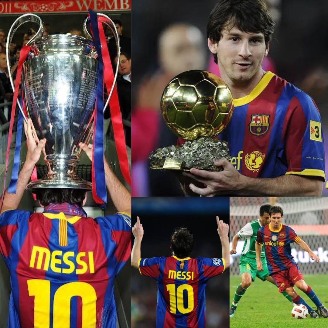 美品　FCバルセロナ　10-11ユニフォーム　メッシ　L