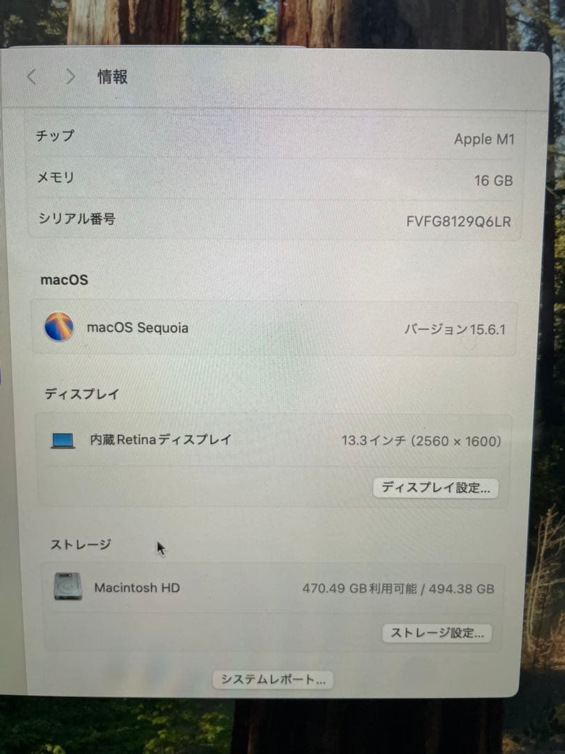 Apple M1MacBookAir本体　16GB512GB