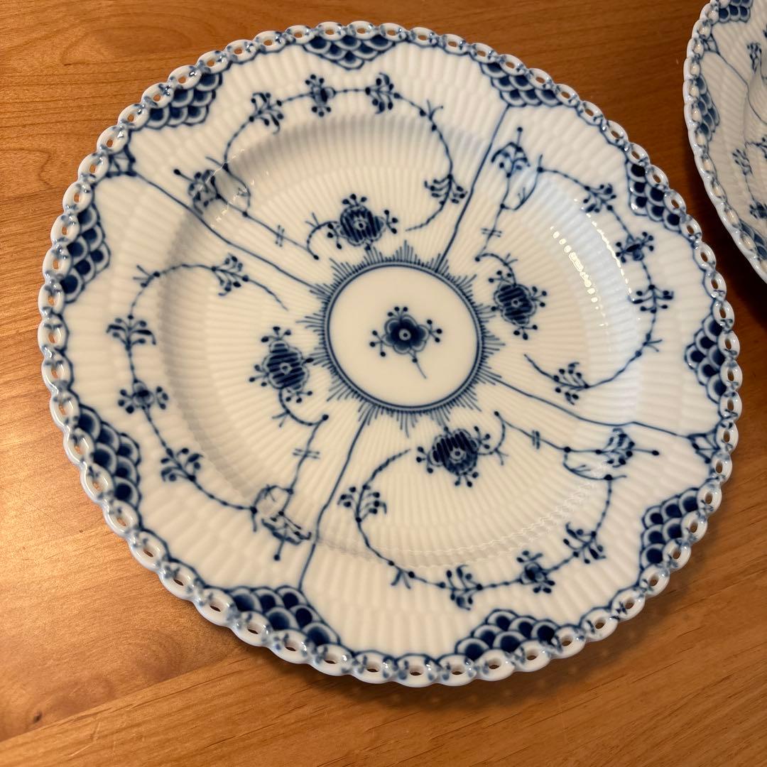 ロイヤルコペンハーゲン ブルーフルーテッドハーフレース 624 2枚セット