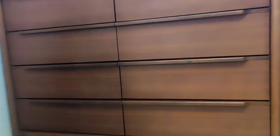 ウォルナット　木製チェスト　4段　引き出し ８個幅120cm　収納