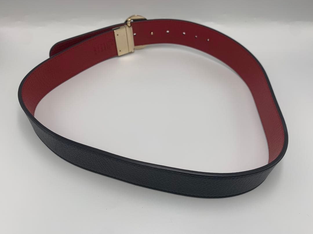 グッチ GUCCI インターロッキングG リバーシブルベルト　カーフ　赤 P55