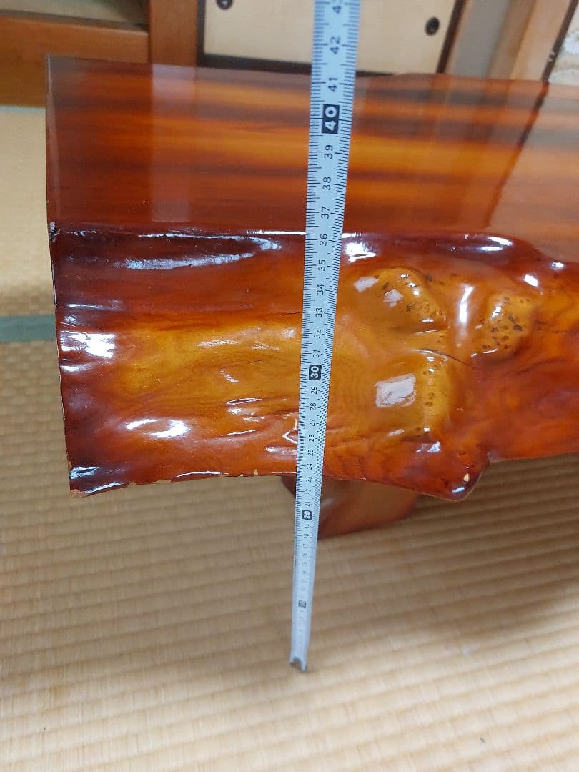 【再値下げ】高級銘木 　高級木材　一枚板　座卓　骨董品　珍品　昭和レトロ