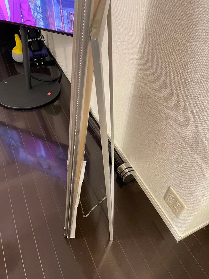 イタリア製　アンティーククラシック　シルバー　スタンドミラー　姿見高級