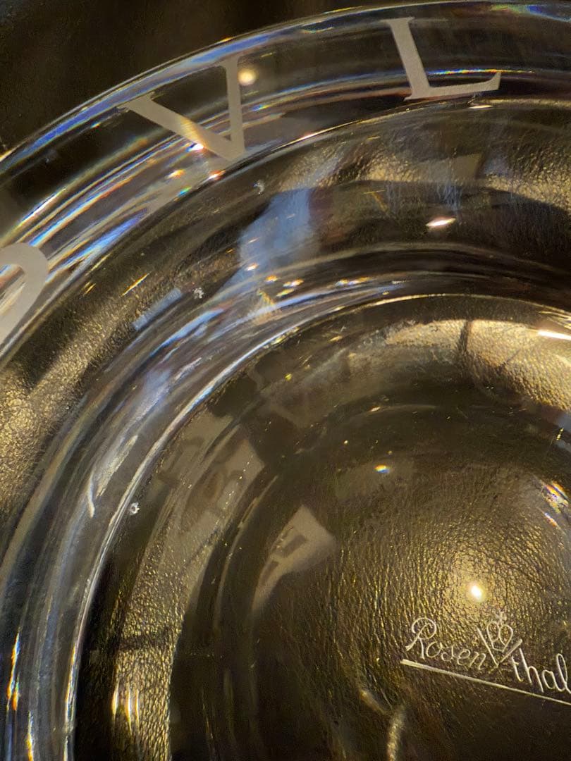 希少BVLGARI ローゼンタール クリスタル アッシュトレイ 専用箱20cm