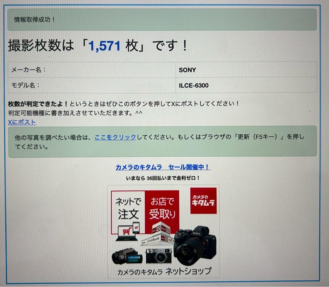 美品 ◆ショット数:1,571回◆ SONY ソニー α6300 16-50mm