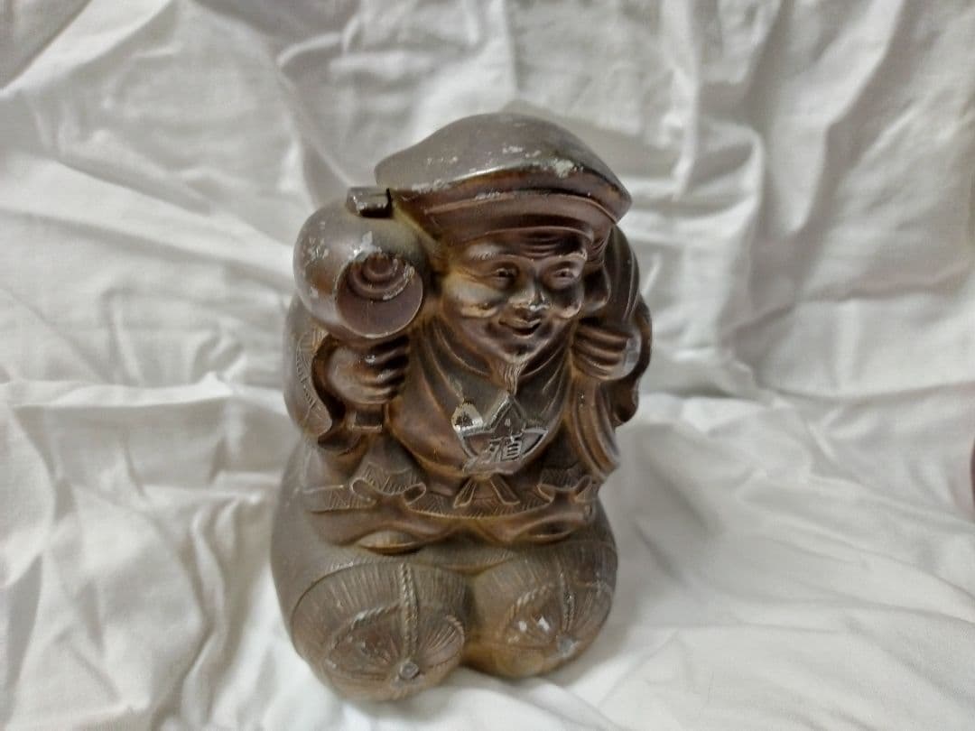 金属製 古銅 大黒様 七福神 骨董 貯金箱